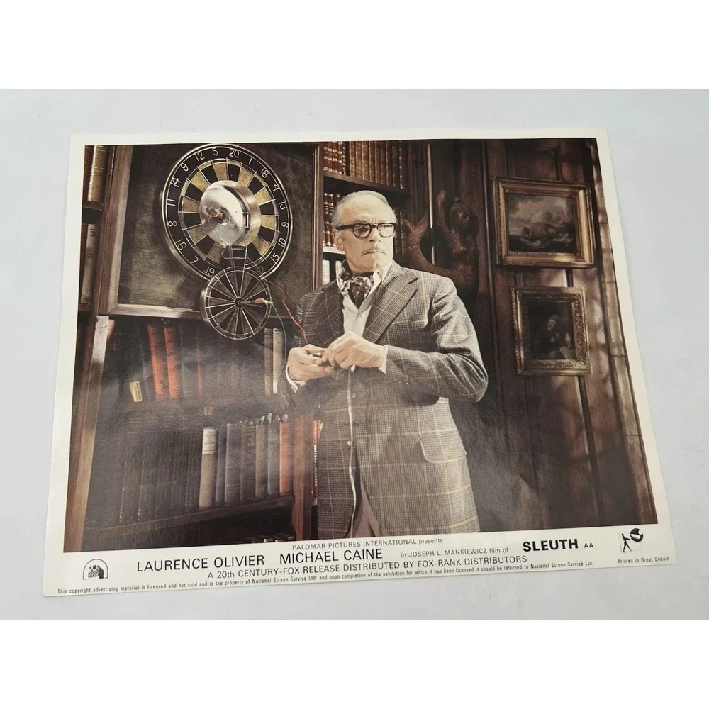 Vintage Sleuth Movie Lobby Cards 8x10 Printed In Great Britain Set Of 8 NM